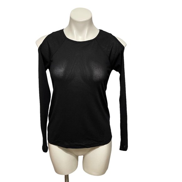 Nux Small Black Cold Shoulder Long Sleeve T Shirt - Picture 3 of 8